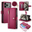 For iPhone 18 Pro Max / 17 Pro Max Case Zipper Pocket Wallet Leather Phone Cover with Straps - Red - 1