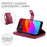 For iPhone 18 Pro Max / 17 Pro Max Case Zipper Pocket Wallet Leather Phone Cover with Straps - Red - 3