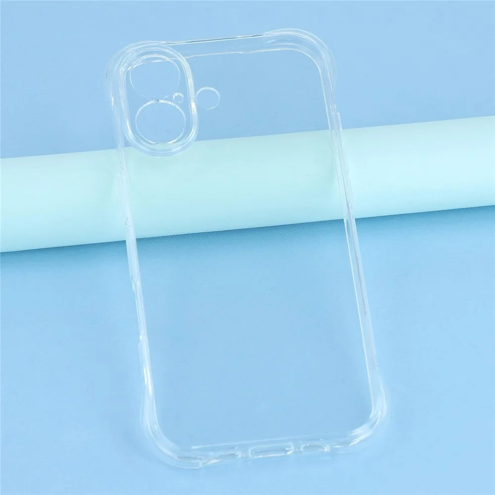 For iPhone 17 Case 2.0mm TPU Clear Phone Cover with Tempered Glass Screen Protector - 5