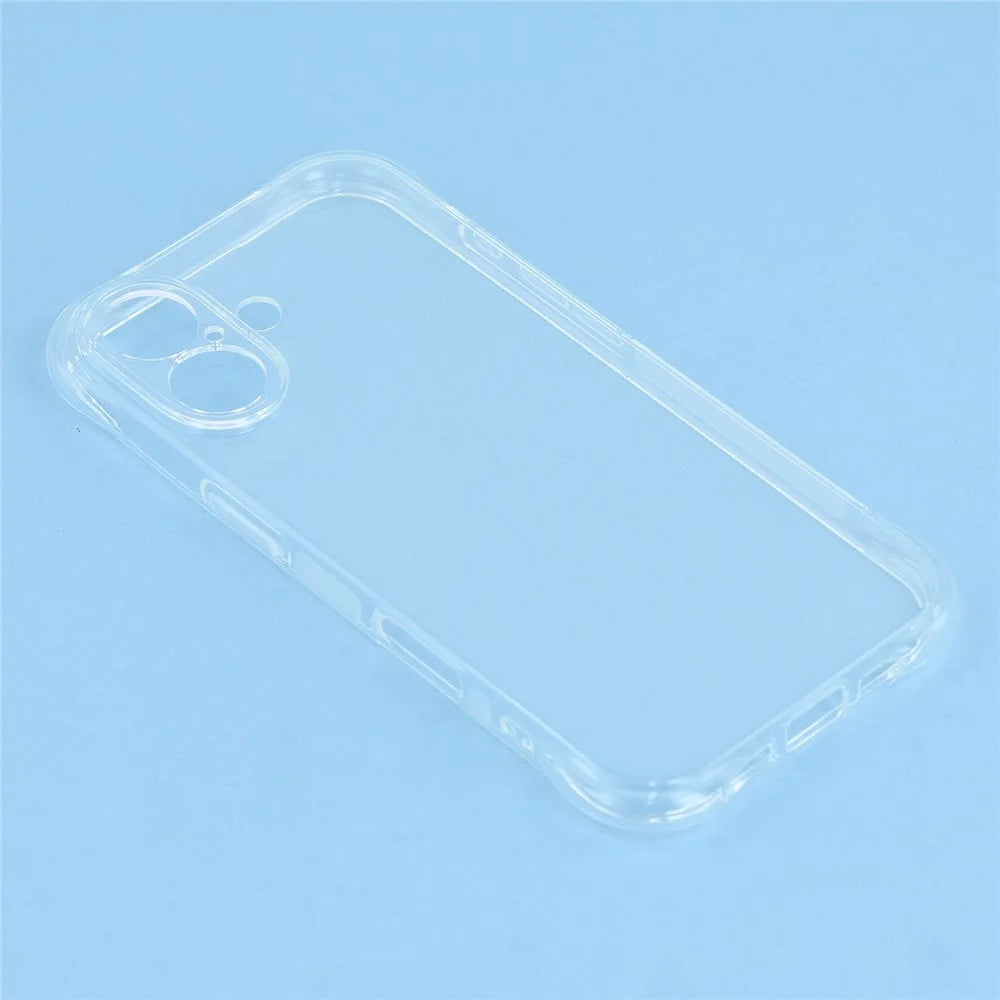 For iPhone 17 Case 2.0mm TPU Clear Phone Cover with Tempered Glass Screen Protector - 6