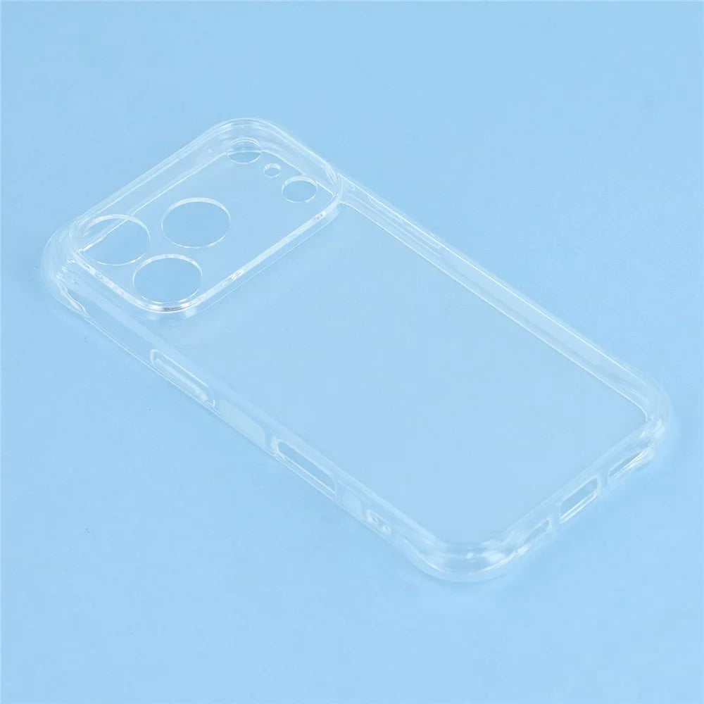 For iPhone 17 Pro Case 2.0mm TPU Clear Phone Cover with Tempered Glass Screen Protector - 5