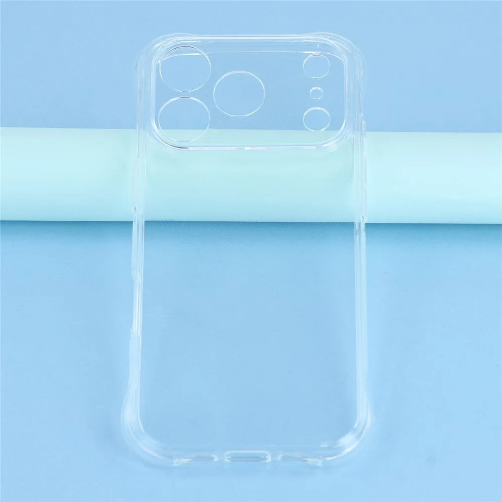 For iPhone 17 Pro Max Case 2.0mm TPU Clear Phone Cover with Tempered Glass Screen Protector - 5