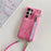 For Samsung Galaxy S25 Ultra Case Zipper Card Holder Mirror Snake Texture PU + PC Back Cover with Lanyard - White - 4