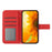 For Realme C71 4G Case Sunflower Imprint Leather Wallet Phone Cover with Wrist Strap - Red - 2