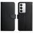 For Realme C71 4G Case Genuine Cow Leather Phone Cover Nappa Texture - Black - 1