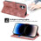 For iPhone 17 Case Flower Pattern PU Leather Wallet Phone Cover with Strap - Pink - 2