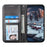 For iPhone 18 Pro / 17 Pro Case Calf Texture PU Leather Wallet Phone Cover with Wrist Strap - Black - 2