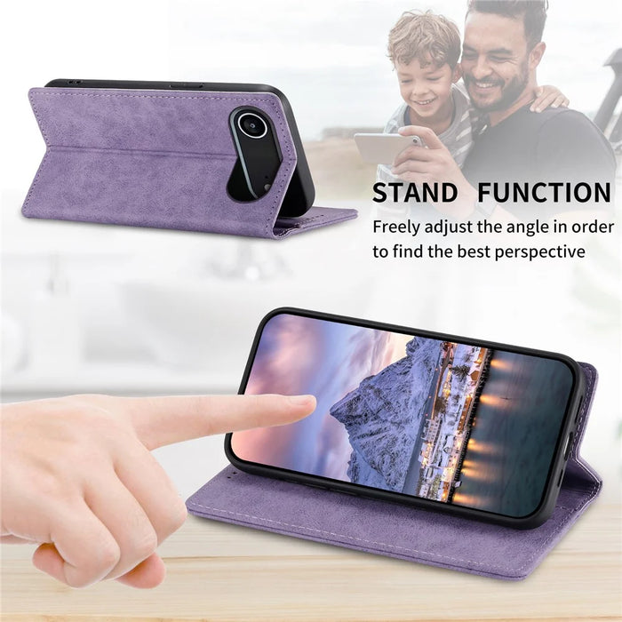 For iPhone Air Wallet Case RFID Blocking PU Leather Phone Cover - Purple - 3