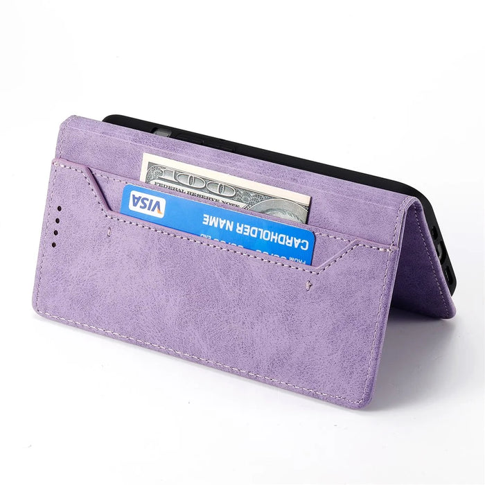 For iPhone Air Wallet Case RFID Blocking PU Leather Phone Cover - Purple - 6