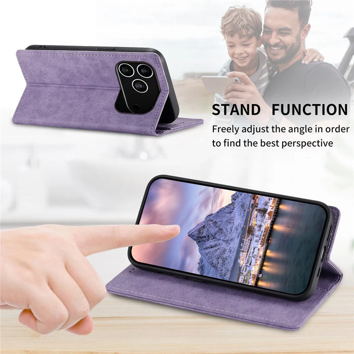 For iPhone 18 Pro / 17 Pro Wallet Case RFID Blocking PU Leather Phone Cover - Purple - 3