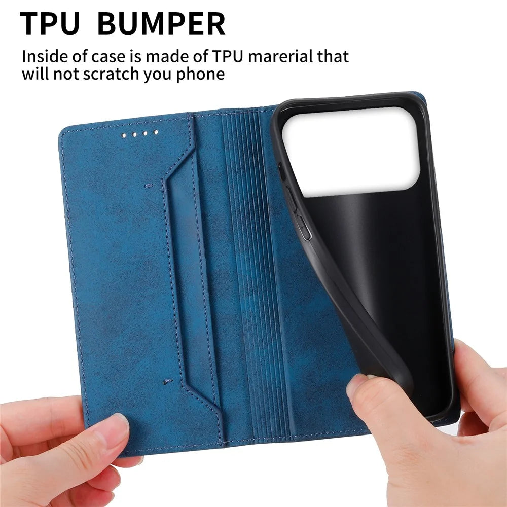 For iPhone 18 Pro Max / 17 Pro Max Wallet Case RFID Blocking PU Leather Phone Cover - Blue - 5