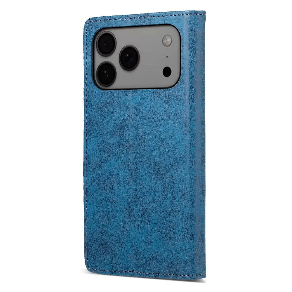 For iPhone 18 Pro Max / 17 Pro Max Wallet Case RFID Blocking PU Leather Phone Cover - Blue - 7