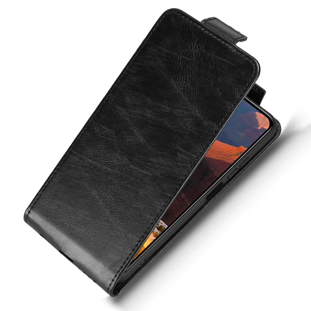 For itel A95 5G Stand Case Magnetic Clasp Vertical Flip Leather Phone Cover with Card Holder - Black - 4
