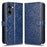 For OnePlus Nord CE5 5G / Ace 5 Racing 5G Wallet Case Dot Pattern Imprint PU Leather Phone Cover with Wrist Strap - Dark Blue - 1