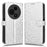 For TCL 605 4G Wallet Case Dot Pattern Imprint PU Leather Phone Cover with Wrist Strap - Silver - 1
