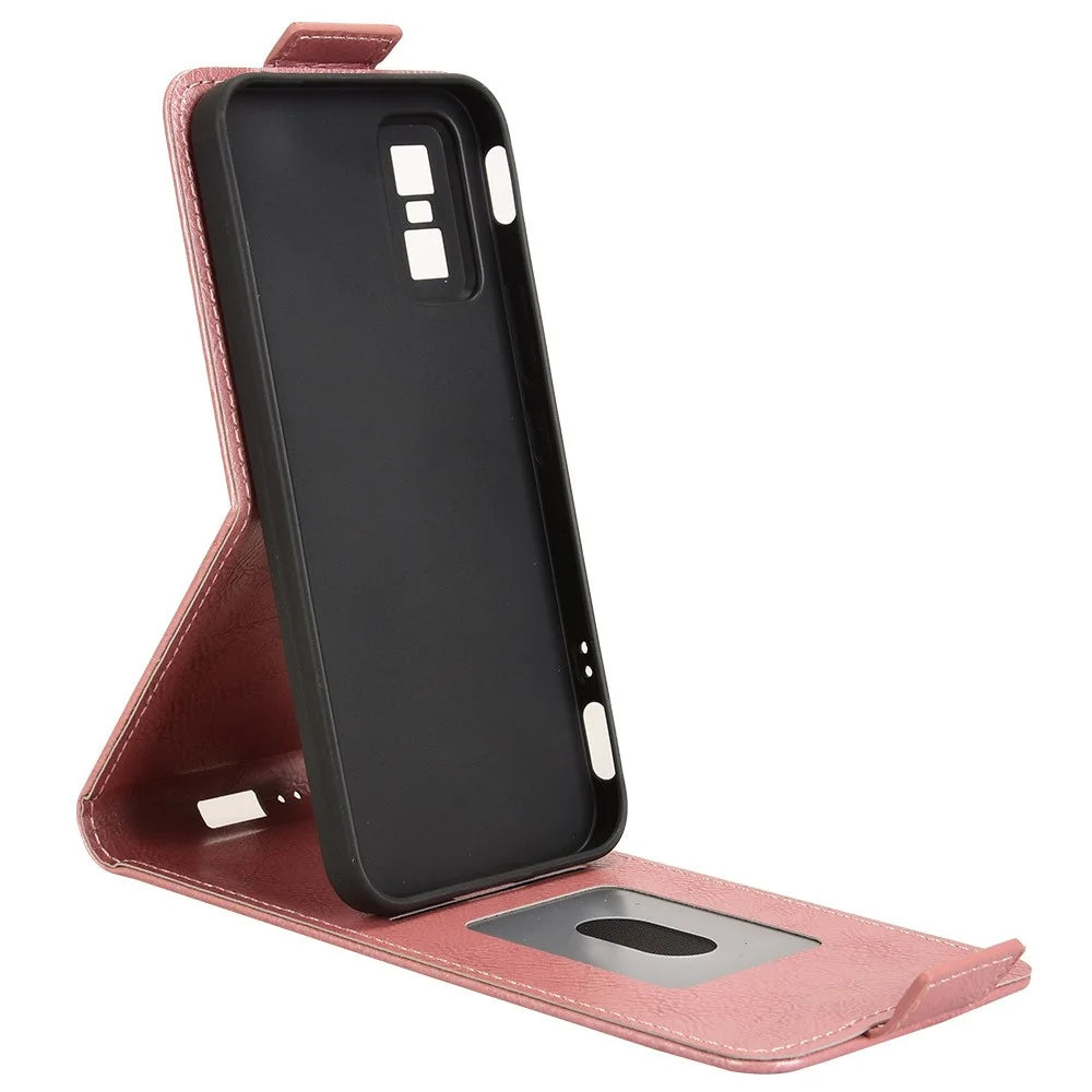 For Infinix GT 30 Pro 5G Stand Case Magnetic Clasp Vertical Flip Leather Phone Cover with Card Holder - Rose Gold - 3