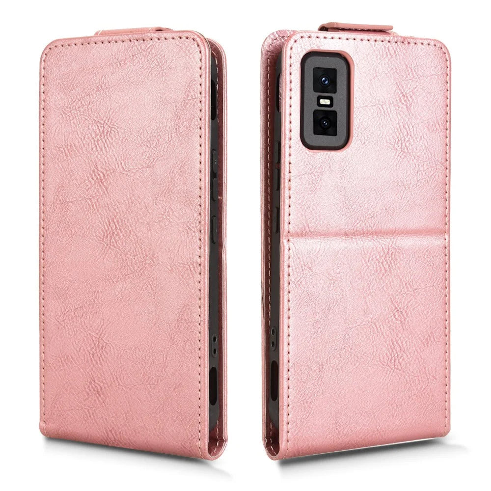 For Infinix GT 30 Pro 5G Stand Case Magnetic Clasp Vertical Flip Leather Phone Cover with Card Holder - Rose Gold - 5