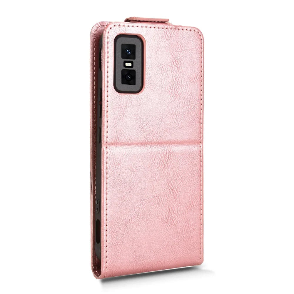 For Infinix GT 30 Pro 5G Stand Case Magnetic Clasp Vertical Flip Leather Phone Cover with Card Holder - Rose Gold - 7