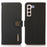 KHAZNEH For Samsung Galaxy S23+ Magnetic Clasp Phone Wallet Case Genuine Leather RFID Blocking Foldable Stand Protective Cover - Black - 1