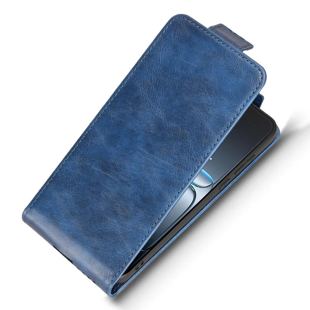 For OnePlus Nord 5 5G / Ace 5 Ultra 5G Stand Case Magnetic Clasp Vertical Flip Leather Phone Cover with Card Holder - Dark Blue - 4
