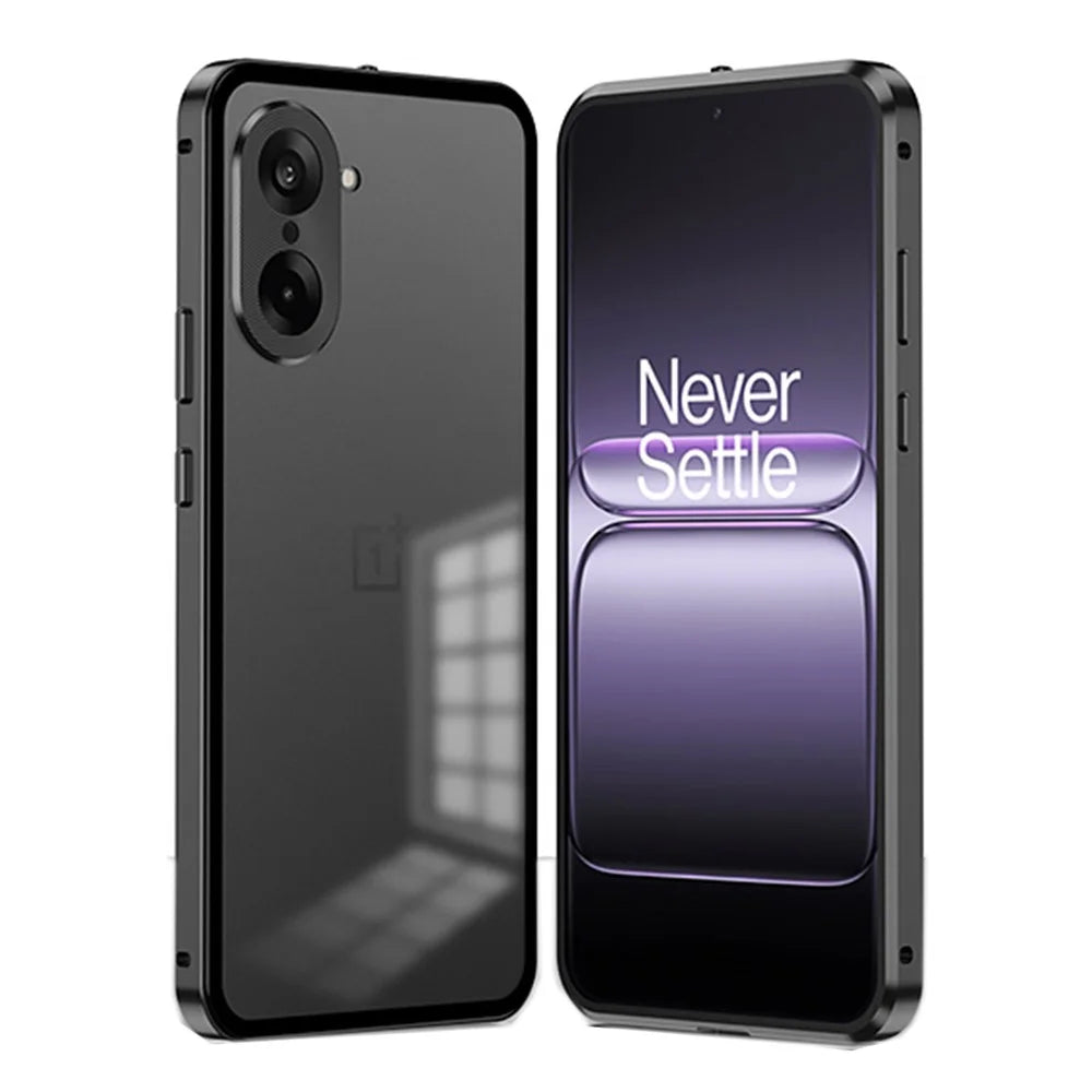 For OnePlus Nord CE5 5G / Ace 5 Racing 5G Matte Case Aluminium Alloy + PC Phone Cover Pop-Up Snap Lock - Blue - 3
