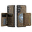 AUTSPACE For Samsung Galaxy S25+ / Galaxy S24+ Case  A13 Vintage Leather Back Cover with Magnetic Detachable Card Bag - Coffee - 1