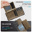 AUTSPACE For Samsung Galaxy S25+ / Galaxy S24+ Case  A13 Vintage Leather Back Cover with Magnetic Detachable Card Bag - Coffee - 6