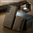 AUTSPACE For Samsung Galaxy S25+ / Galaxy S24+ Case  A13 Vintage Leather Back Cover with Magnetic Detachable Card Bag - Coffee - 7