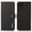KHAZNEH For Samsung Galaxy S23 Ultra Genuine Leather RFID Blocking Wallet Cover Foldable Stand Full Protection Case - Black - 1
