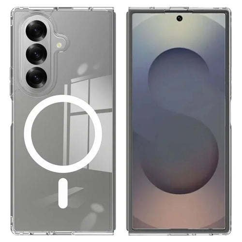 WANLONFENG For Samsung Galaxy Z Fold7 5G Clear Magnetic Case  LM2 Series Phone Cover (Big Lens Hole) - Transparent - 1