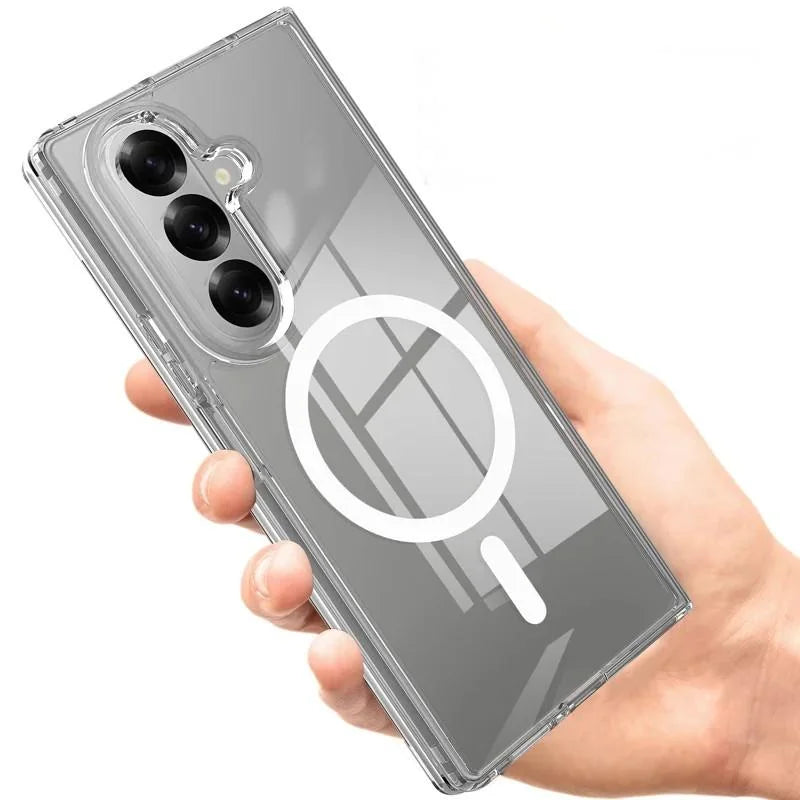 WANLONFENG For Samsung Galaxy Z Fold7 5G Clear Magnetic Case  LM2 Series Phone Cover (Big Lens Hole) - Transparent - 2