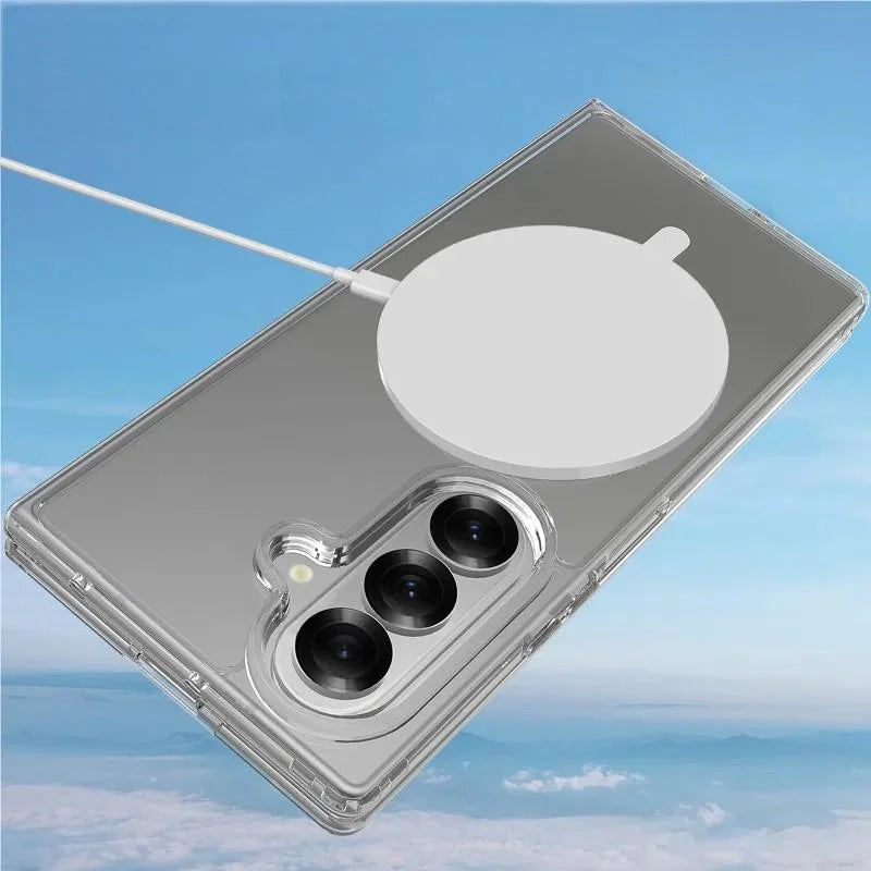 WANLONFENG For Samsung Galaxy Z Fold7 5G Clear Magnetic Case  LM2 Series Phone Cover (Big Lens Hole) - Transparent - 4