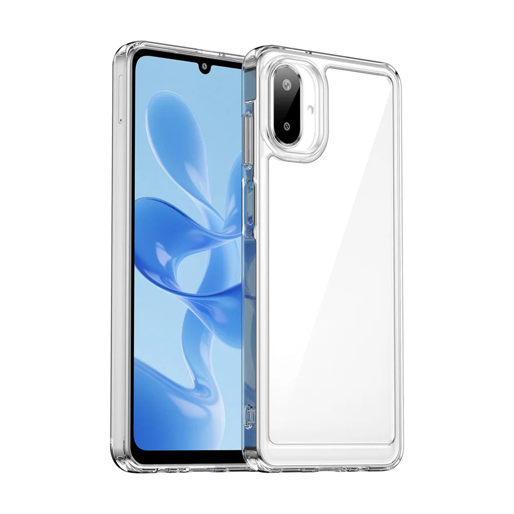WANLONFENG For Samsung Galaxy A08 4G / A07 4G Case  MF Series TPU Acrylic Clear Phone Cover with Tempered Glass Film - Transparent - 2