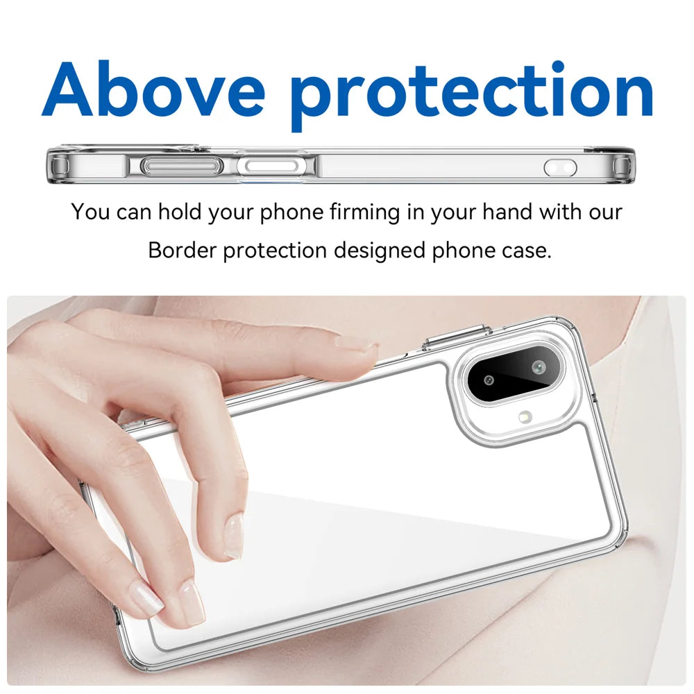 WANLONFENG For Samsung Galaxy A08 4G / A07 4G Case  MF Series TPU Acrylic Clear Phone Cover with Tempered Glass Film - Transparent - 5