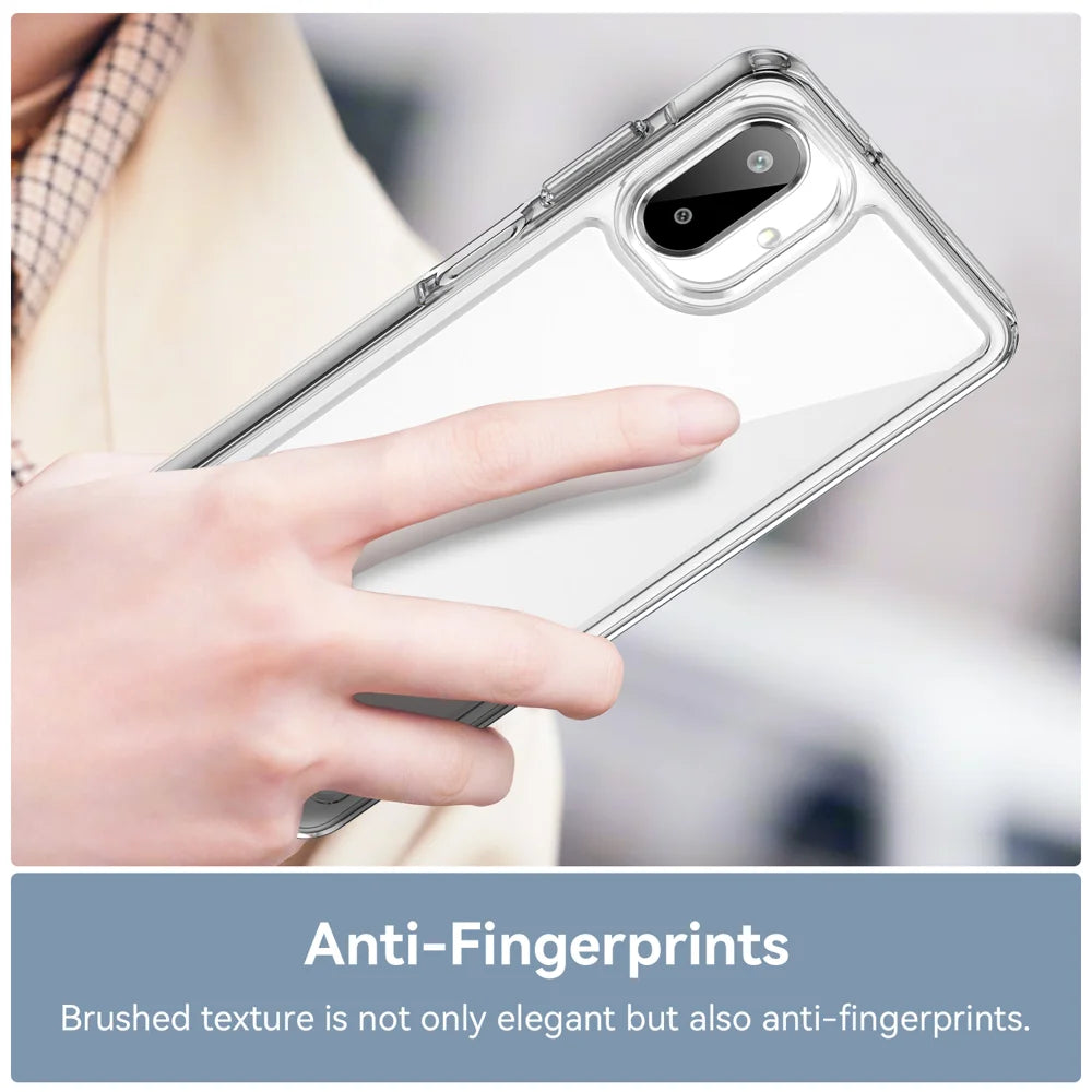 WANLONFENG For Samsung Galaxy A08 4G / A07 4G Case  MF Series TPU Acrylic Clear Phone Cover with Tempered Glass Film - Transparent - 6