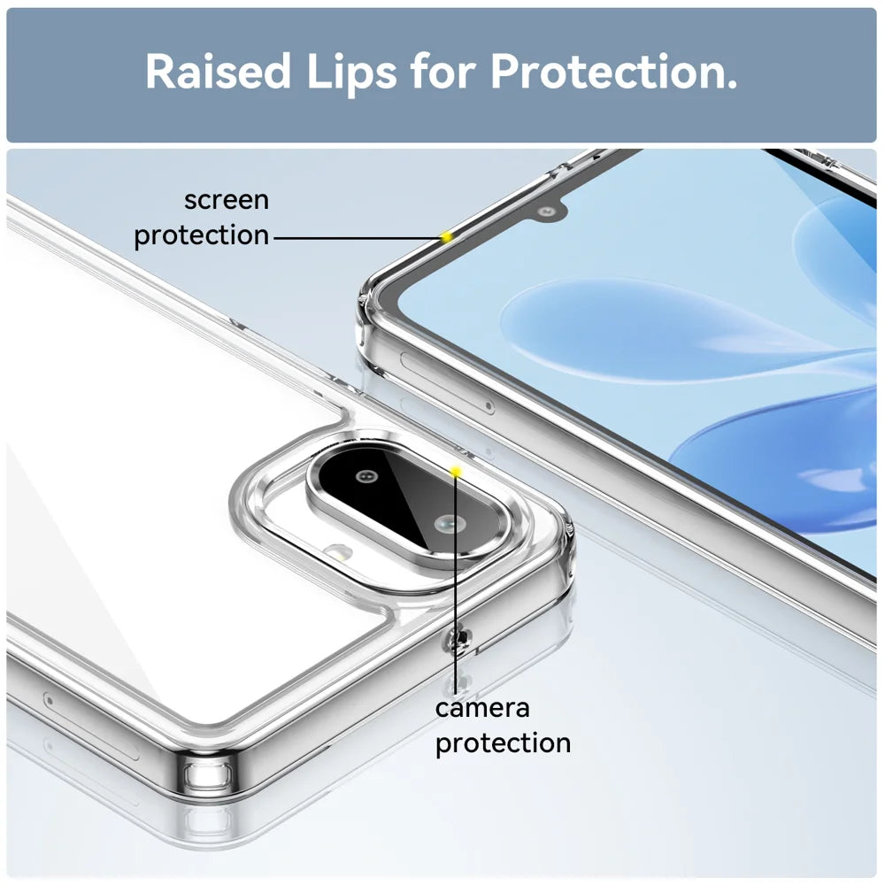 WANLONFENG For Samsung Galaxy A08 4G / A07 4G Case  MF Series TPU Acrylic Clear Phone Cover with Tempered Glass Film - Transparent - 7