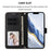 For iPhone 18 Pro / 17 Pro Leather Case Wallet Stand Phone Cover with Wrist Strap - Black - 3