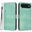 For iPhone Air Cases Wallet Stand Retro Texture Leather Phone Cover with Lanyard - Mint Green - 1