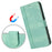 For iPhone Air Cases Wallet Stand Retro Texture Leather Phone Cover with Lanyard - Mint Green - 3