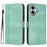 For iPhone 17 Cases Wallet Stand Retro Texture Leather Phone Cover with Lanyard - Mint Green - 1