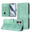 For iPhone 17 Cases Wallet Stand Retro Texture Leather Phone Cover with Lanyard - Mint Green - 3