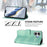 For iPhone 17 Cases Wallet Stand Retro Texture Leather Phone Cover with Lanyard - Mint Green - 4