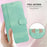 For iPhone 17 Cases Wallet Stand Retro Texture Leather Phone Cover with Lanyard - Mint Green - 6