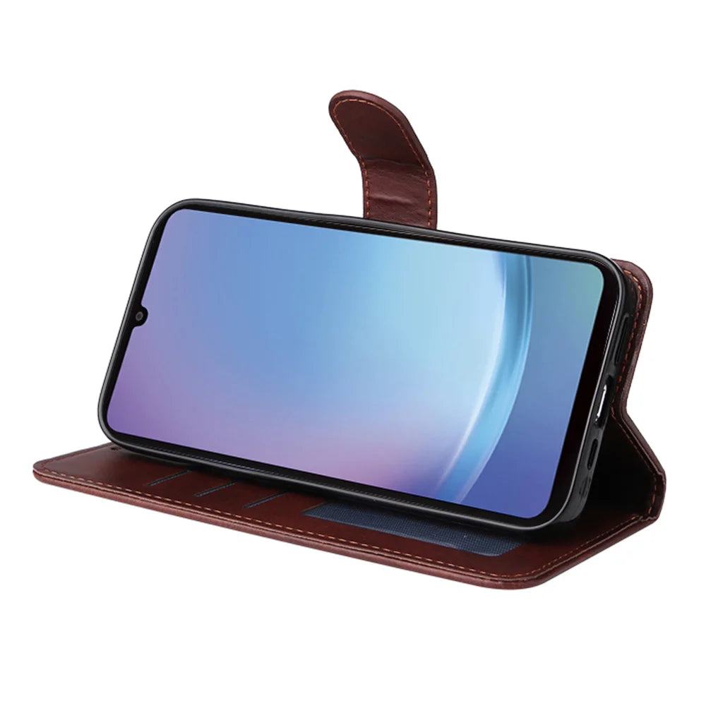 ENKAY HAT PRINCE For Samsung Galaxy A07 4G PU Leather Wallet Case   Phone Stand Cover with Tempered Glass - Pink - 6