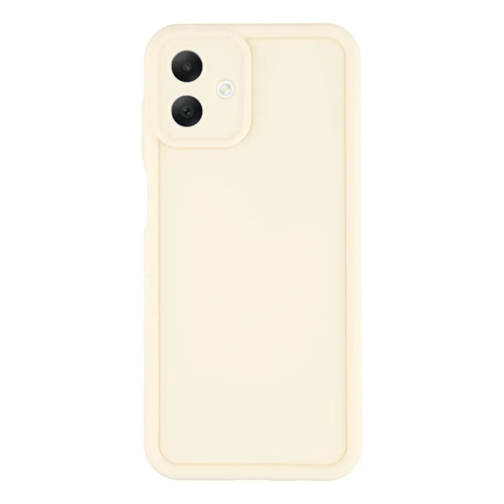 For Samsung Galaxy A07 4G Case Grooved Design TPU Anti Slip Phone Cover - Beige - 1