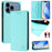 For iPhone 18 Pro Max / 17 Pro Max Leather Case RINACASIS RC01 Phone Cover with RFID Blocking Wallet Stand - Mint Green - 2