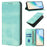 For iPhone 18 Pro / 17 Pro Wallet Cases Retro Texture RFID Blocking Leather Phone Cover - Mint Green - 3