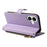 For iPhone 16 Wallet Case with Straps, Rhombus Leather Stand Phone Cover - Purple - 5