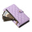 For iPhone 16 Wallet Case with Straps, Rhombus Leather Stand Phone Cover - Purple - 6