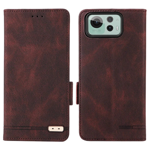 For Asus Zenfone 12 Ultra 5G Case Leather Wallet Flip Phone Cover with Hardware Decor - Coffee - 1